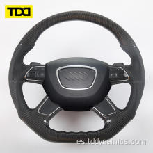 Volante de dirección de fibra de carbono para Audi A6 A8